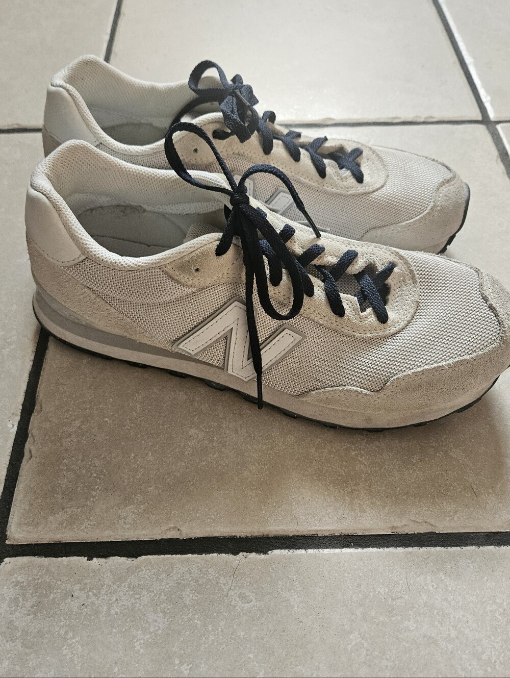 New Balance Cushion Sneakers in Light Greige with Black Laces